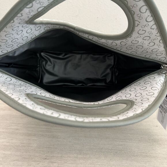 GUESS Lunch Tote BAG Sage/White Junction Travel PU Leather - Picture 8 of 9